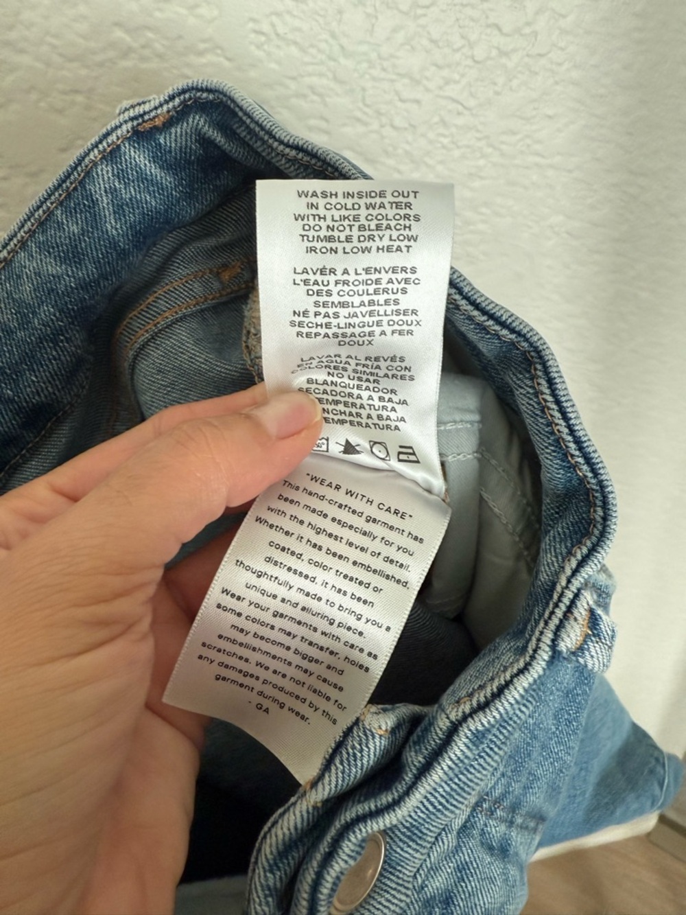 Good American High-Rise Distressed Straight Jeans - Medium Wash - Picture 10 of 10